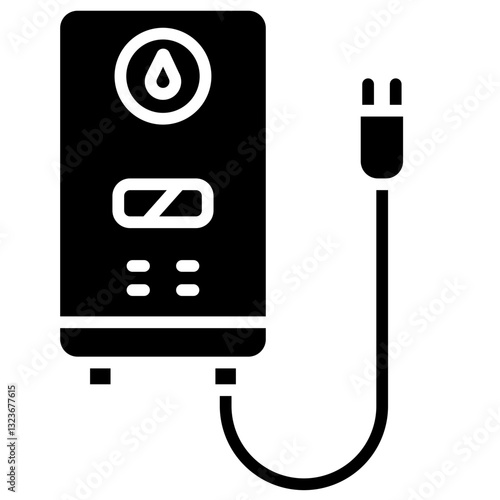 Water Heater Line Icon Style