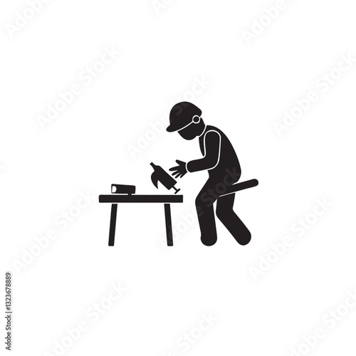 carpenter black color vector image