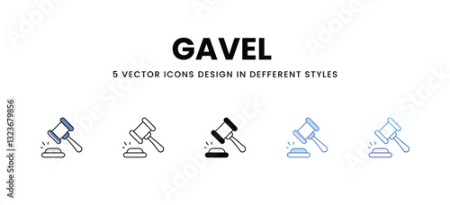 Gavel  vector icons set stock illustration