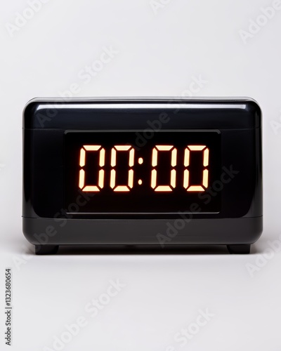Sleek Black Digital Clock Displaying 00:00