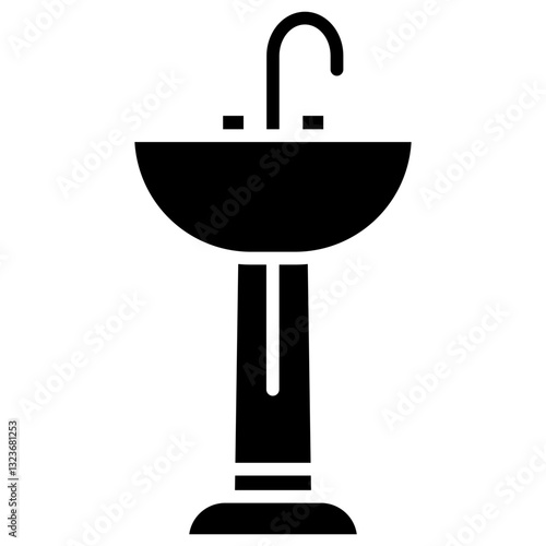 Sink Line Icon Style