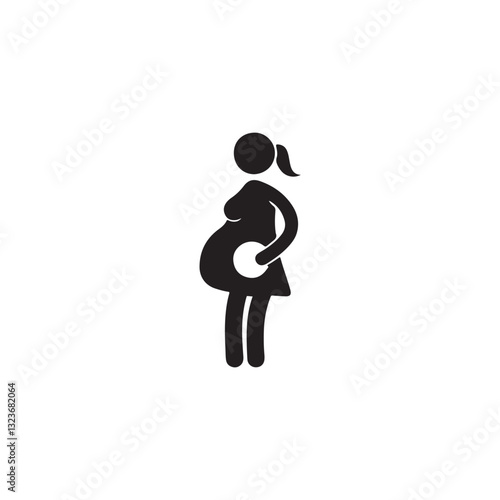  pregnant woman symbol icon silhouette vector image