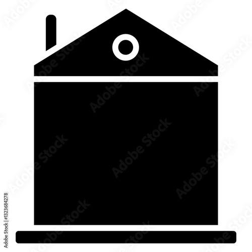 Eco House Line Icon Style