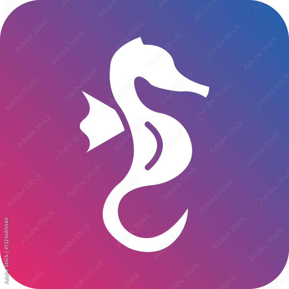 Fototapeta premium Seahorse Icon Style