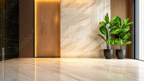 Modern Minimalist Interior Design with Marble and Wood