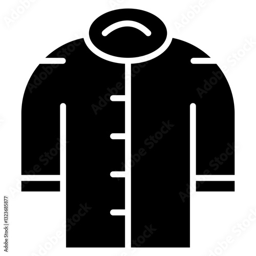 Winter Coat Line Icon Style