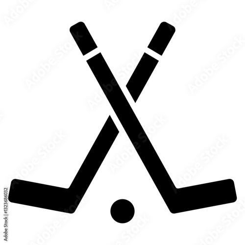 Canvas Print Ice Hockey Line Icon Style
