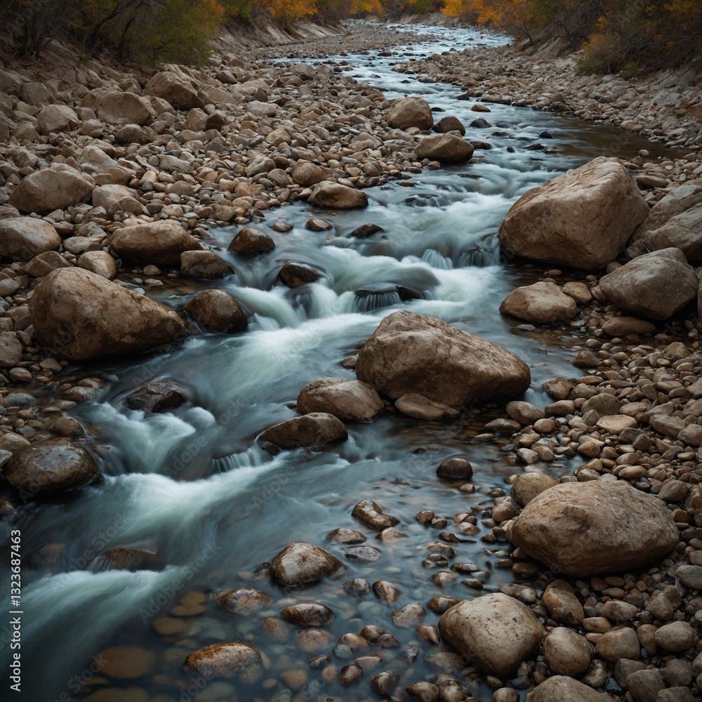 Nature’s artistry on full display—a riverbed where each stone gleams like a carefully placed gem in an earthen tapestry. Nature’s artistry on full display—a riverbed where each stone gleams like a carefully placed gem in an earthen tapestry.