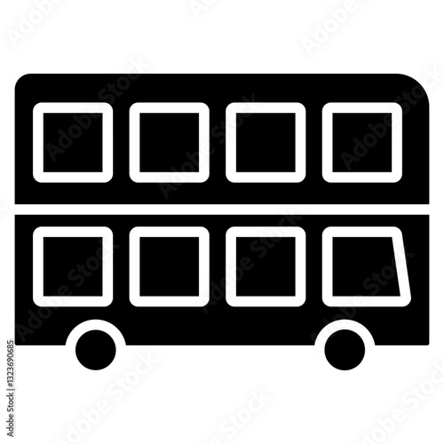Double Decker Line Icon Style
