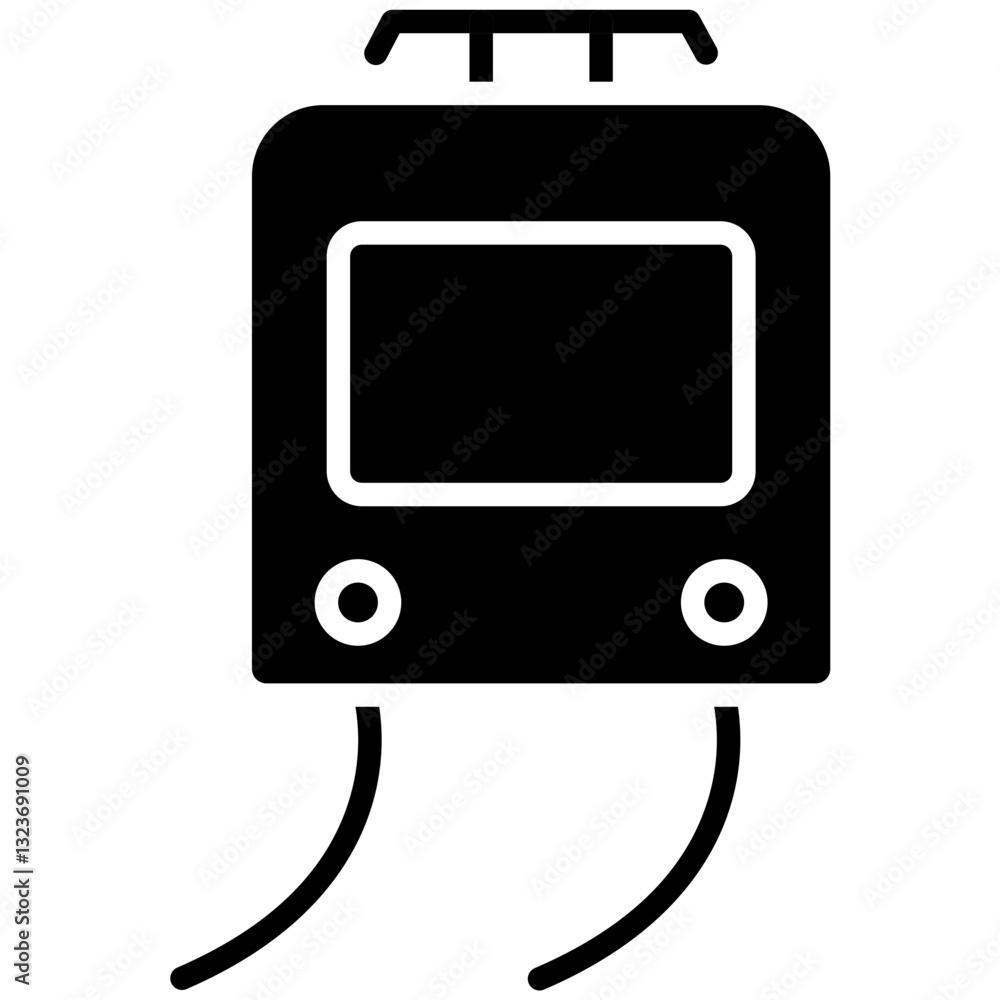 Tram Line Icon Style Tram Line Icon Style