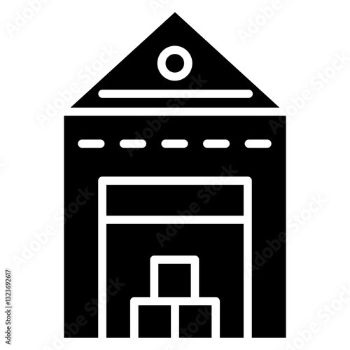 Warehouse Line Icon Style