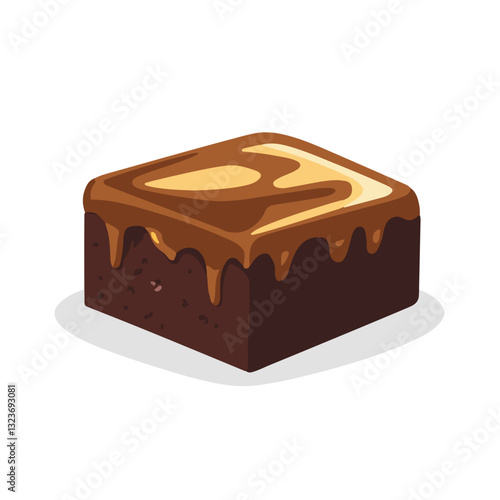 My Simple flat 2D icon brownie isolated on transparent background, vector, flat design, animation design, simple flat 2D icon, clipart