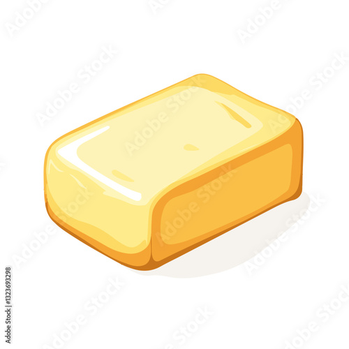 My Simple flat 2D icon a cube of butter isolated on transparent background, vector, flat design, animation design, simple flat 2D icon, clipart