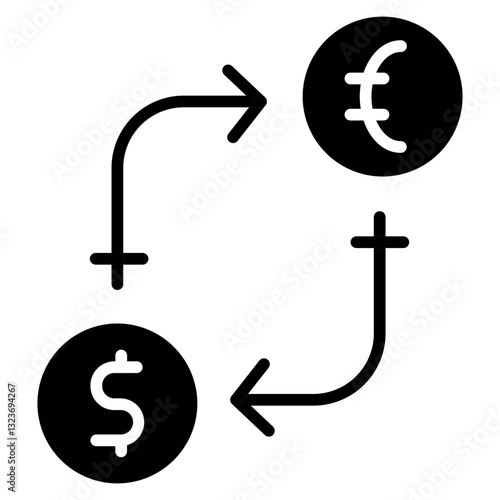 Exchange Rate Line Icon Style