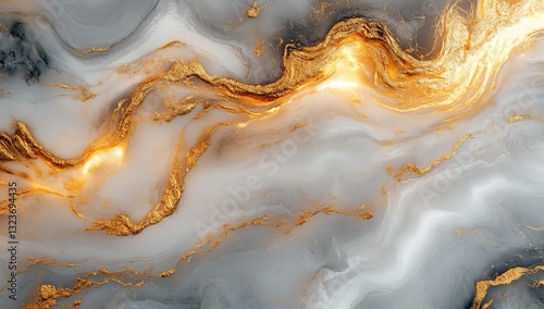 Abstract gray and white marble texture with gold veins for luxurious backdrop