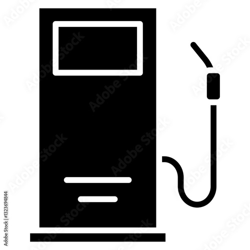 Petrol Station Line Icon Style