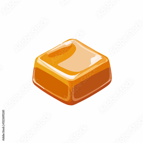My Simple flat 2D icon cube sweet caramel isolated on transparent background, vector, flat design, animation design, simple flat 2D icon, clipart