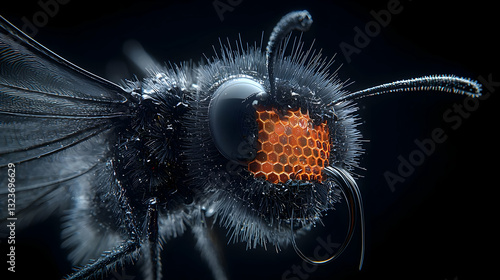 Close-Up of a Butterfly's Compound Eye Showcasing Intricate Structures and Colors
