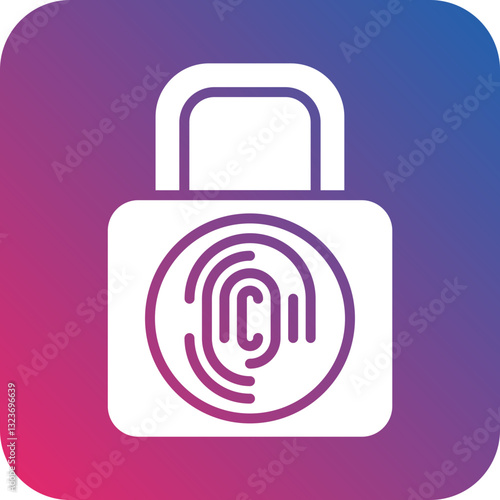 Biometric Padlock Icon Style