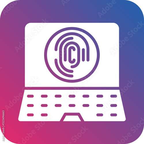 Biometric Laptop Icon Style