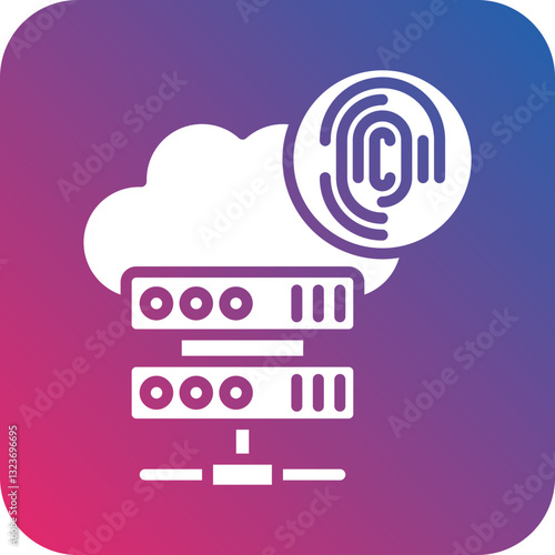 Biometric Cloud Storage Icon Style