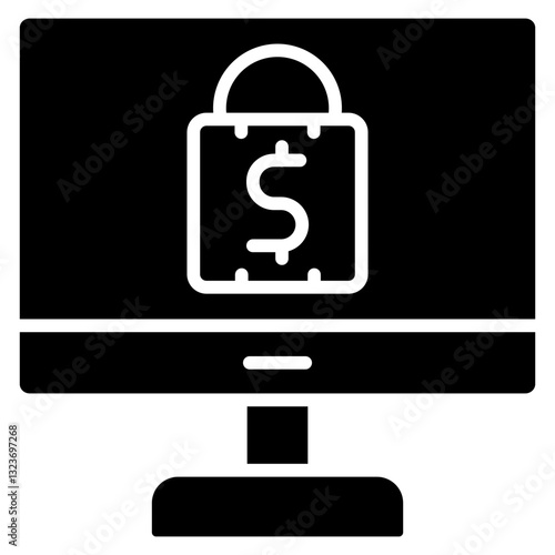 Ransomware Line Icon Style
