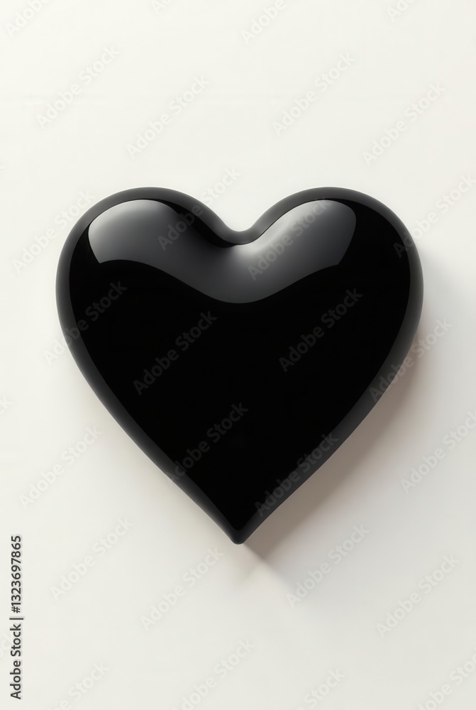 A Smooth, Shiny Black Heart Shape on a White Background A Symbol of Simple Elegance and Classic Design A Smooth, Shiny Black Heart Shape on a White Background A Symbol of Simple Elegance and Classic Design