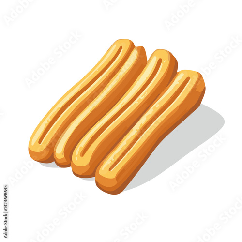 My Simple flat 2D icon churros isolated on transparent background, vector, flat design, animation design, simple flat 2D icon, clipart