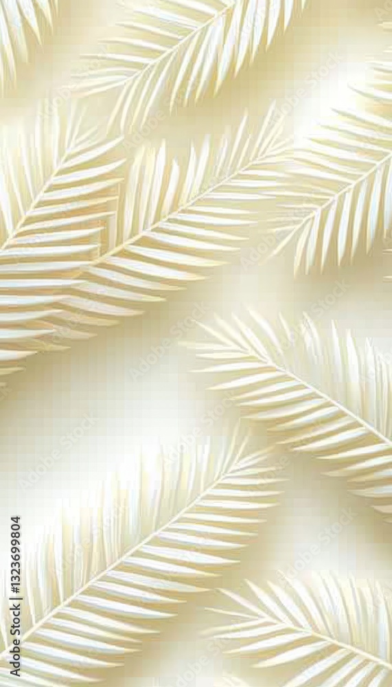 Beige Tropical Leaves Abstract Background. Botanical Design with Exotic Palm Tree Foliage Wallpaper. Beige Tropical Leaves Abstract Background. Botanical Design with Exotic Palm Tree Foliage Wallpaper.