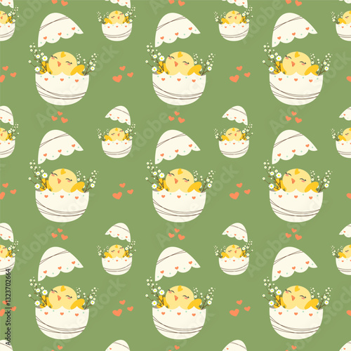 seamless pattern chicks