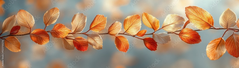 Delicate Autumn Leaves Against Soft Background in Warm Colors Delicate Autumn Leaves Against Soft Background in Warm Colors