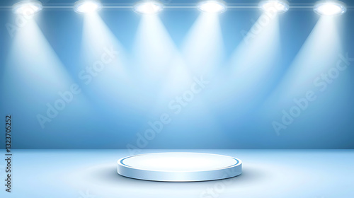 Spotlight stage performance event venue digital art modern environment centered view creative concept