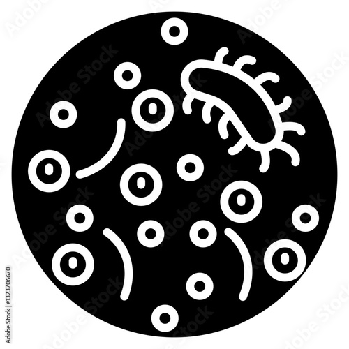 Bacteria Line Icon Style