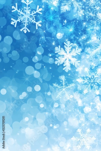 Blue winter background with snowflakes