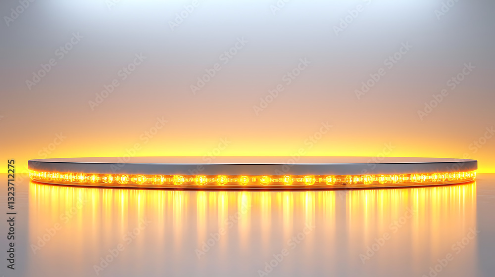 Fototapeta premium Lighting installation showcase modern studio product photography bright environment low angle view contemporary design