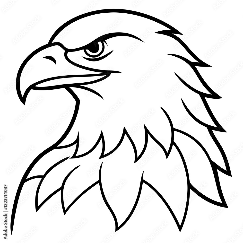Obraz premium Minimalist Eagle Line Art Vector Design