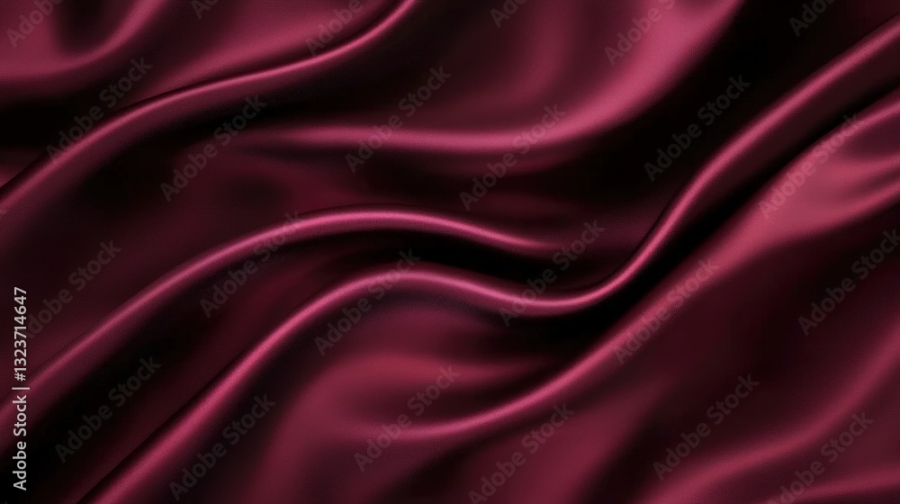 Obraz premium A rich burgundy silk fabric showcases smooth, flowing textures, creating an elegant and luxurious appearance.