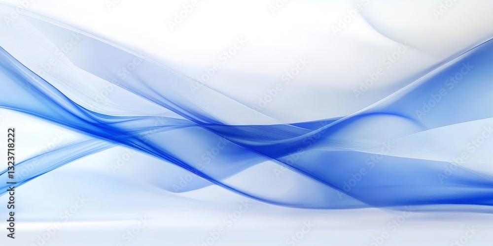 Fototapeta premium Abstract blue waves are flowing on white background creating a beautiful design