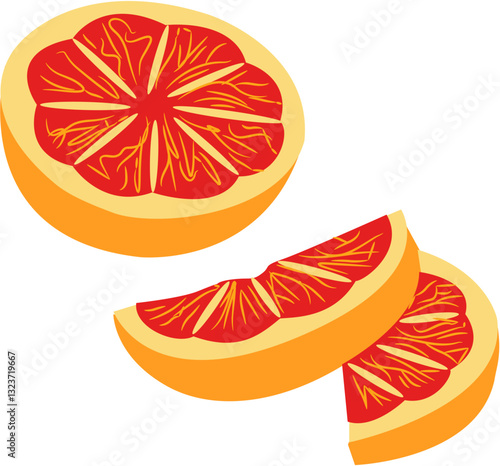  fresh juicy orange Slice