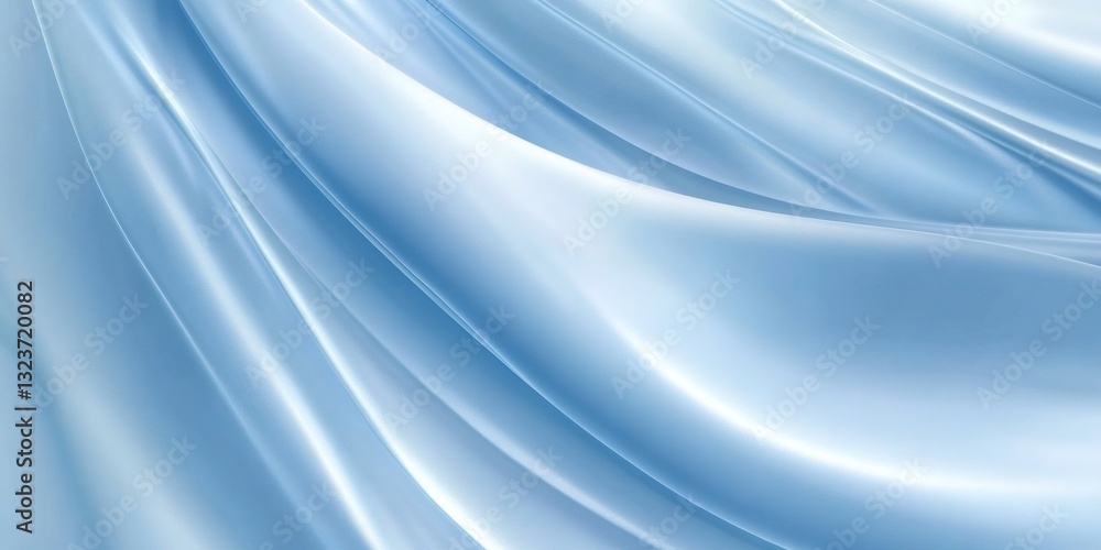 Obraz premium Luxurious light blue satin fabric creating soft, flowing folds with delicate elegance