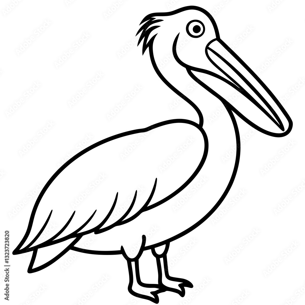 Fototapeta premium Minimalist Pelican Line Art Vector
