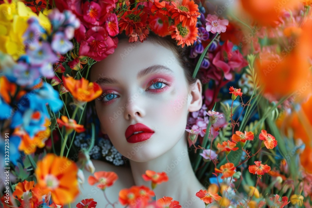 Avant-Garde Fashion in Blooming Fields Avant-Garde Fashion in Blooming Fields