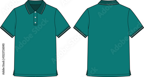 Polo T-Shirt  Flat Sketch Arts and Illustration