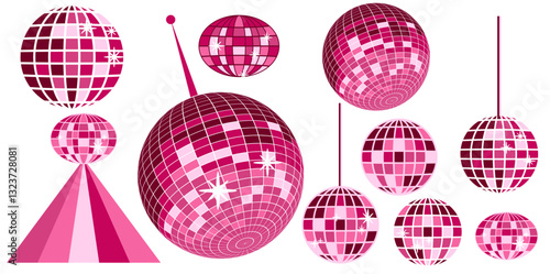 Disco Ball Illustration Set