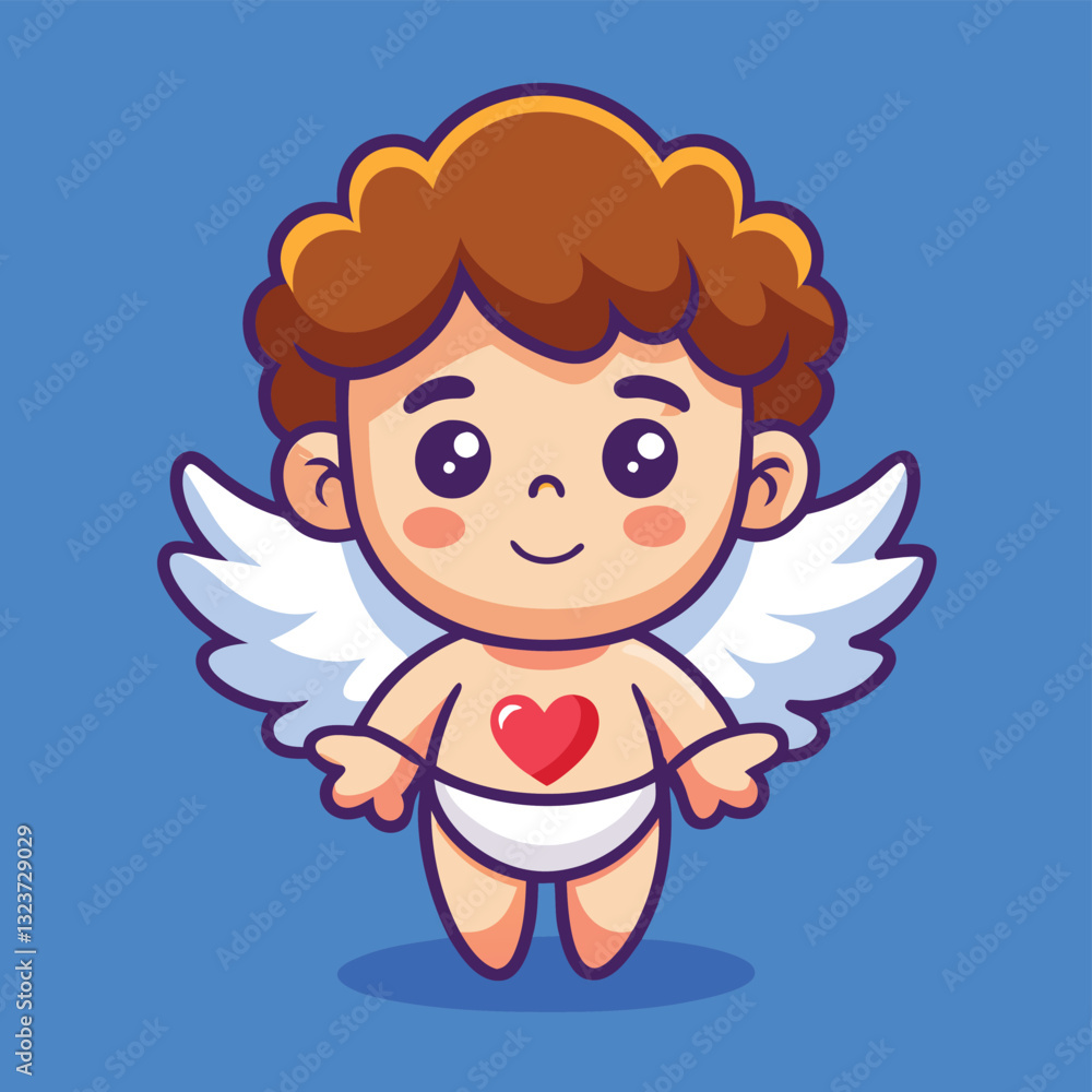 Hand drawn cupid character collection. Cute little angel holding a bow and a love letter baby cupid god eros Valentines day Hand drawn cupid character collection. Cute little angel holding a bow and a love letter baby cupid god eros Valentines day