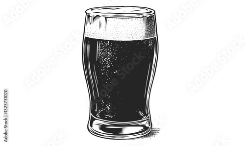 Dark beer glass icon set - flat vector style.