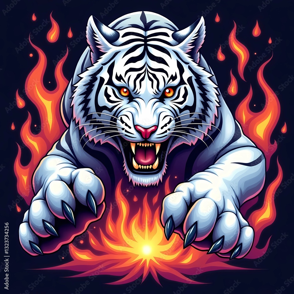 Obraz premium tiger head vector illustration