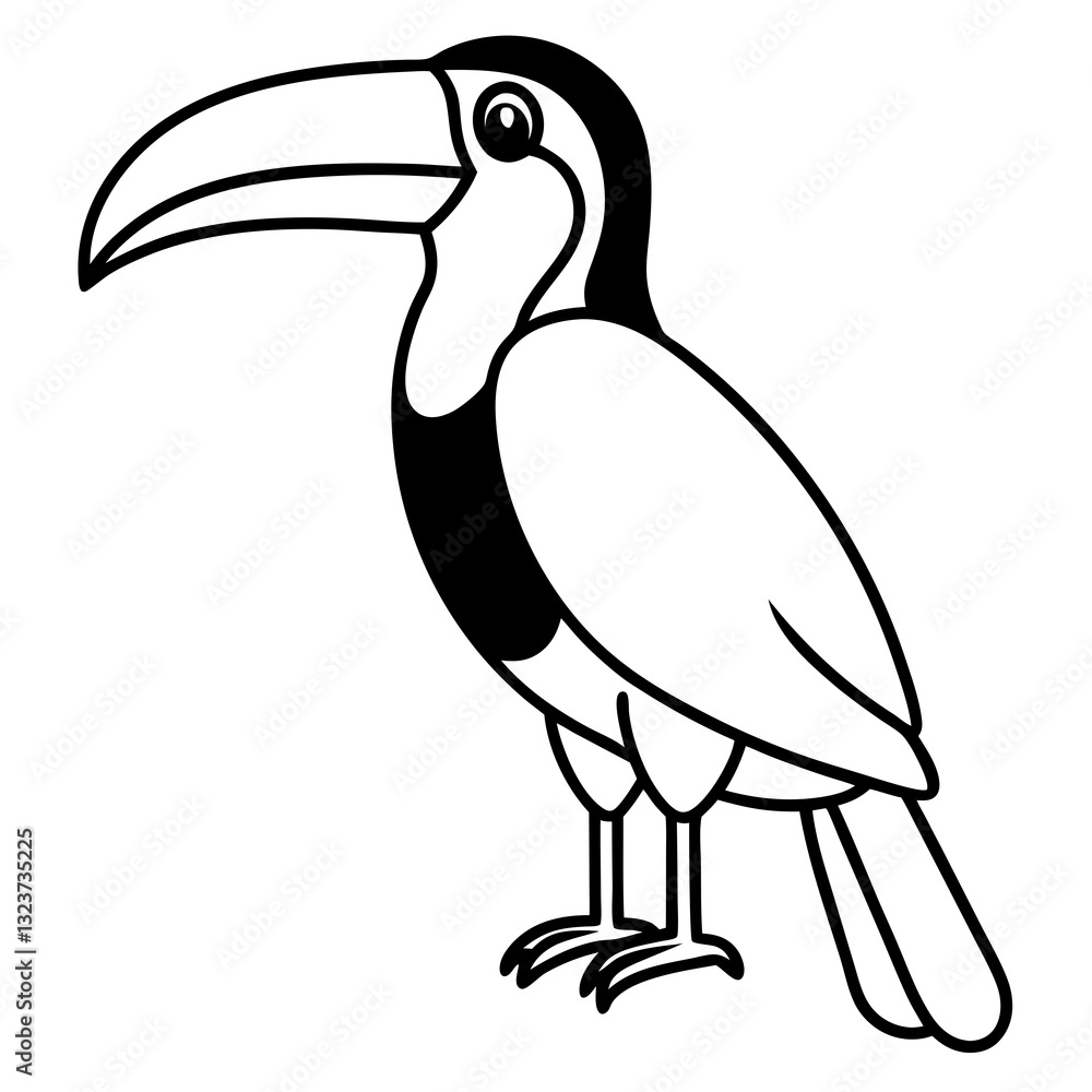 Obraz premium Minimalist Toucan One-Line Art Vector