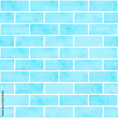 Ice brick wall seamless pattern vector. Winter castle wall texture. Blue ice wall. Ice block surface. Design for ui, graphic, wrapping, paper, print, card, cover, banner, decor.
