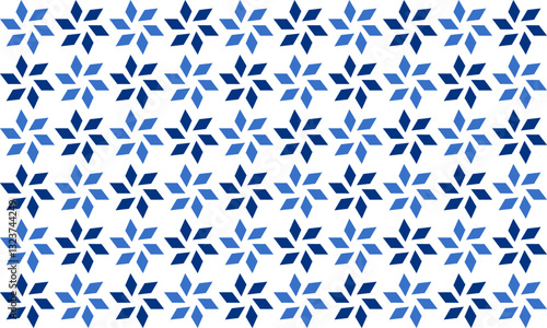 diamond flowers, seamless pattern with two tone blue flowers, light blue flower hexagon block of blue background background design for fabric print, ceramic Japanese style checkerboard